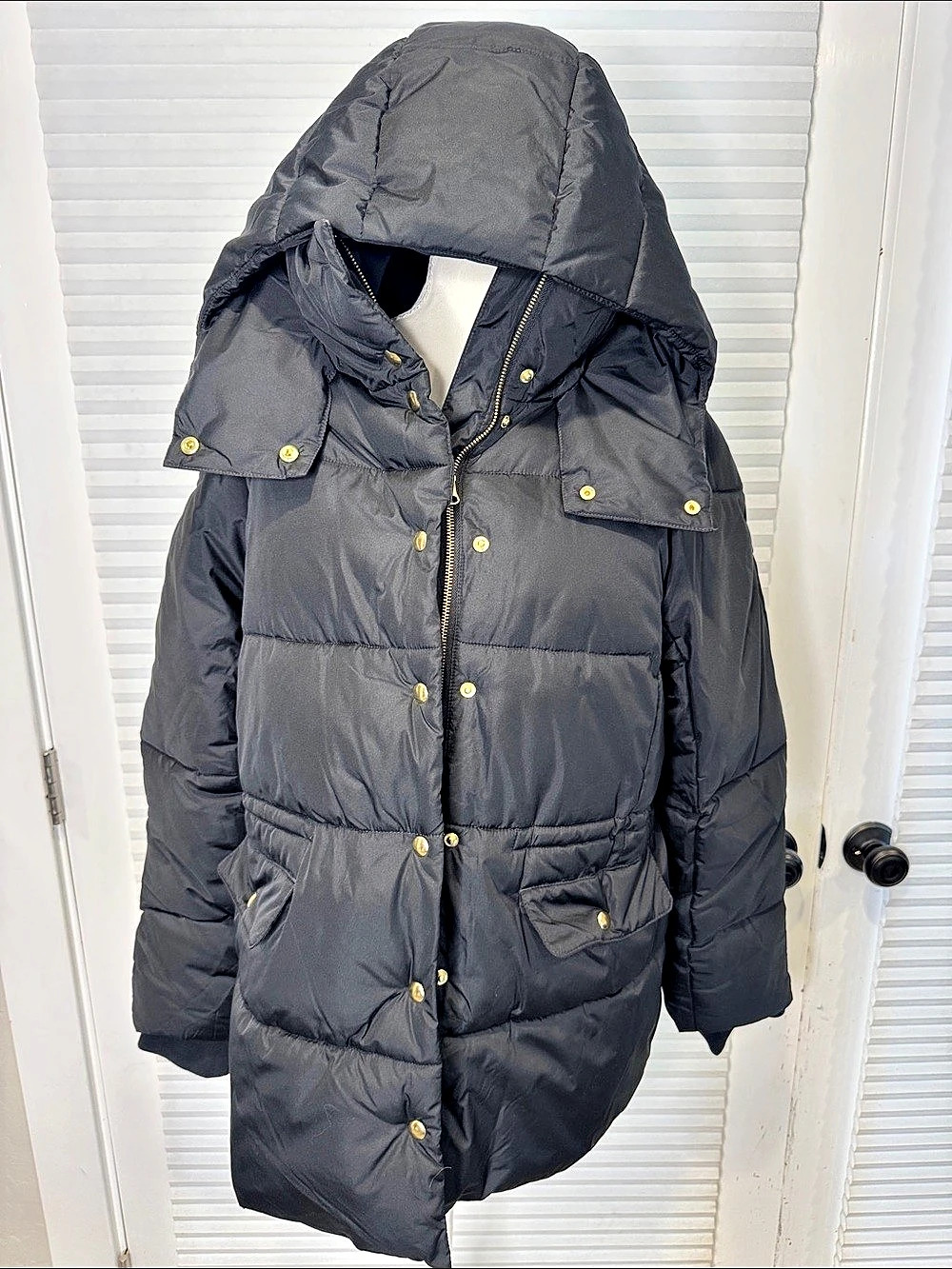 J.Crew Signature Puffer Hooded Jacket Black Large
